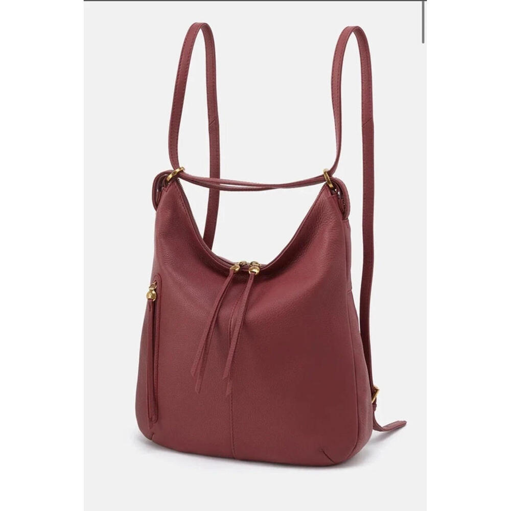 Hobo NWT Red Pear Merrin Backpack Convertible Leather Backpack Shoulder Bag